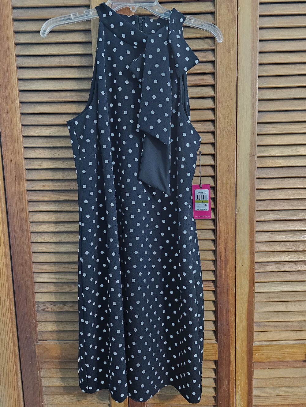 Vince Camuto Black & White Polka Dot Halter Dress – Size 14 NWT